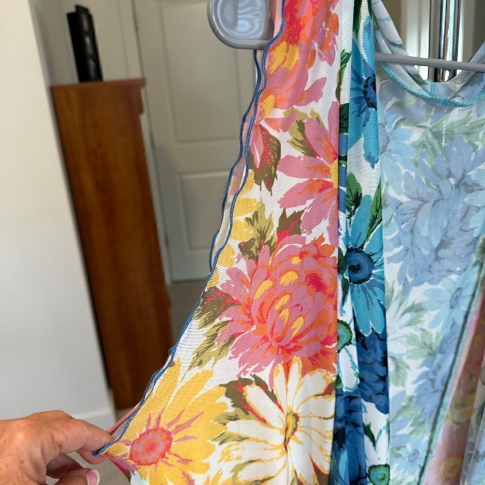 25-💼Adorable Floral Summer Cardigan. Lightweight Polyester Mesh, Ruffled detail - Picture 8 of 12